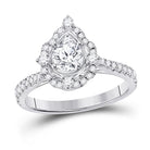 14kt White Gold Radiant Brilliance Diamond Halo Bridal Wedding Engagement Ring - Splendid Jewellery