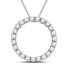 14kt White Gold Radiant Diamond Circle Pendant | Dazzling Eternity Sparkle - Splendid Jewellery