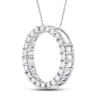 14kt White Gold Radiant Diamond Circle Pendant | Dazzling Eternity Sparkle - Splendid Jewellery