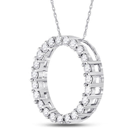 14kt White Gold Radiant Diamond Circle Pendant | Dazzling Eternity Sparkle - Splendid Jewellery