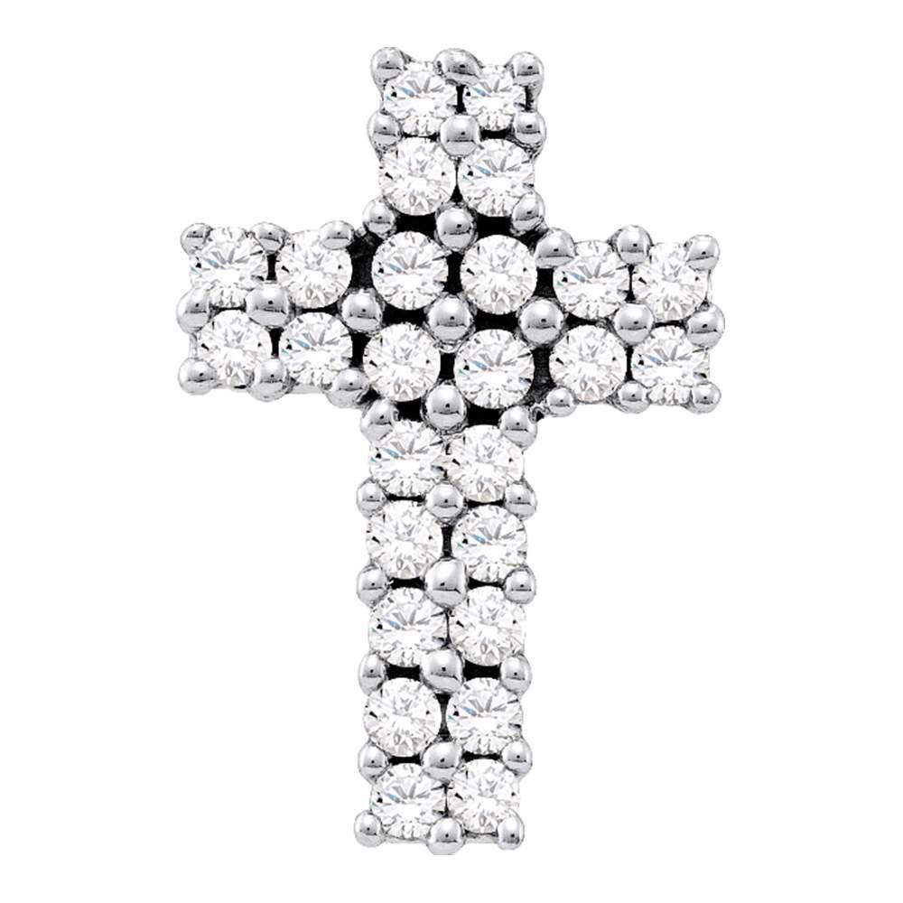 14kt White Gold Radiant Diamond Cross Pendant - Splendid Jewellery