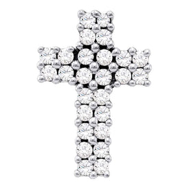 14kt White Gold Radiant Diamond Cross Pendant - Splendid Jewellery