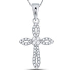 14kt White Gold Radiant Diamond Cross Pendant - A Symbol of Elegance and Devotion - Splendid Jewellery
