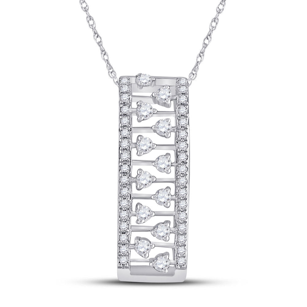 14kt White Gold Radiant Diamond Pendant Necklace - Splendid Jewellery