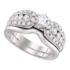 14kt White Gold Radiant Love Diamond Wedding Ring Band Set - Splendid Jewellery