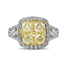 Load image into Gallery viewer, 14kt White Gold Radiant Sunburst Diamond Bridal Wedding Engagement Ring - Splendid Jewellery