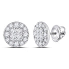 14kt White Gold Royal Diamond Cluster Earrings - A Mesmerizing Masterpiece - Splendid Jewellery