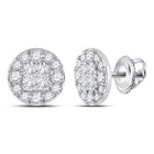 14kt White Gold Royal Diamond Cluster Earrings - A Mesmerizing Masterpiece - Splendid Jewellery