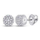 14kt White Gold Sparkling Diamond Cluster Earrings - Splendid Jewellery