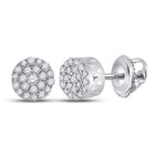 14kt White Gold Sparkling Diamond Cluster Earrings - Splendid Jewellery