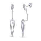 14kt White Gold Sparkling Diamond Fashion Earrings - Radiant Glamour - Splendid Jewellery