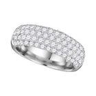 14kt White Gold Sparkling Diamond Pave Composite Band Ring - 1 - 5/8 Cttw - Splendid Jewellery