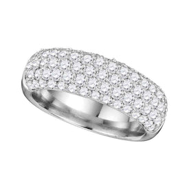 14kt White Gold Sparkling Diamond Pave Composite Band Ring - 1 - 5/8 Cttw - Splendid Jewellery