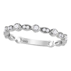 14kt White Gold Sparkling Diamond Stackable Band Ring - Splendid Jewellery