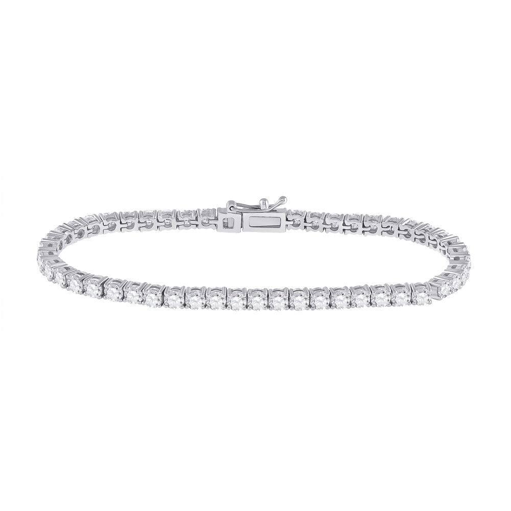 14kt White Gold Sparkling Diamond Tennis Bracelet - 6 Carat Total Weight - Splendid Jewellery