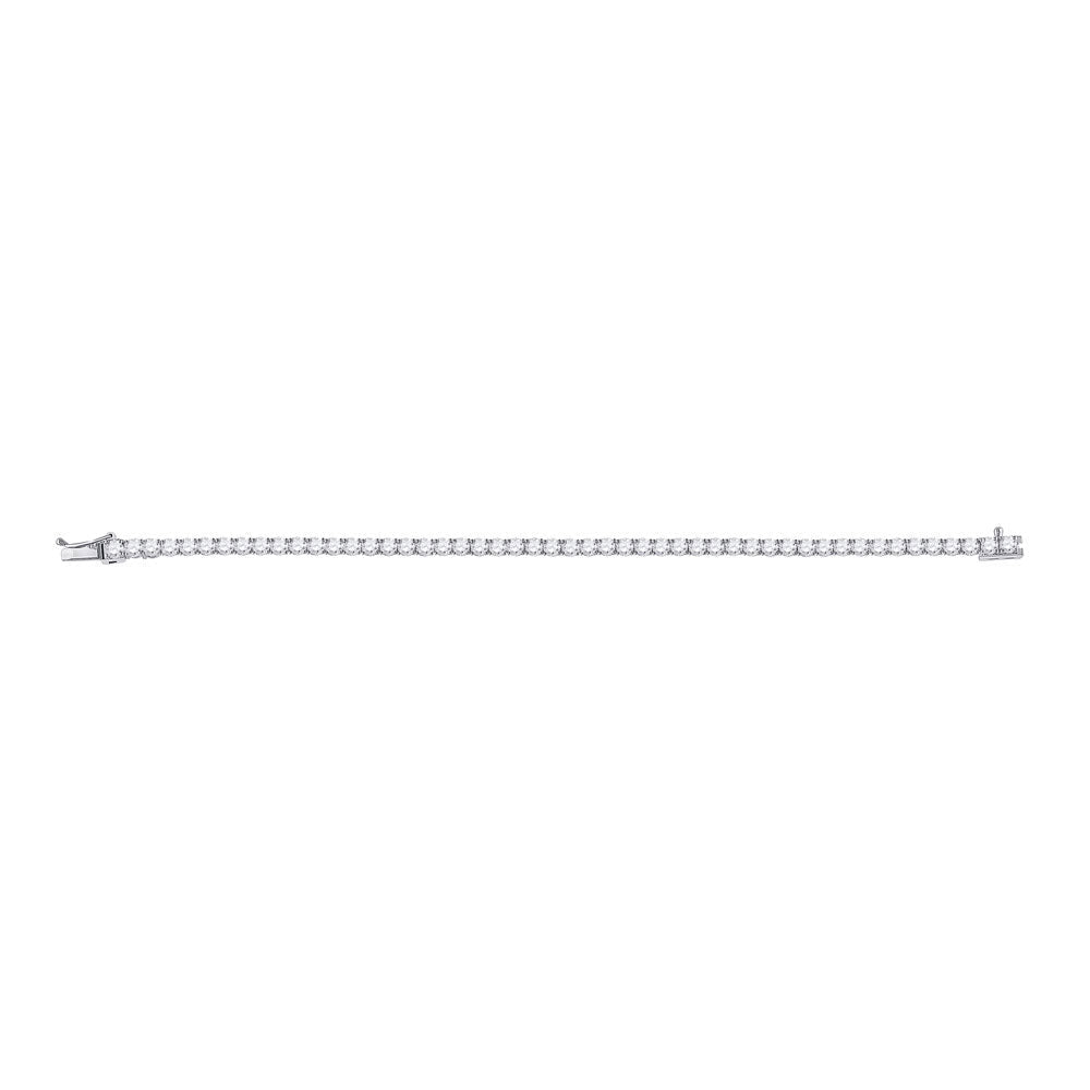 14kt White Gold Sparkling Diamond Tennis Bracelet - 6 Carat Total Weight - Splendid Jewellery