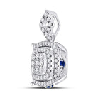 14kt White Gold Womens Round Diamond Square Cluster Pendant - Captivating Elegance - Splendid Jewellery