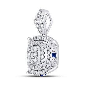 14kt White Gold Womens Round Diamond Square Cluster Pendant - Captivating Elegance - Splendid Jewellery
