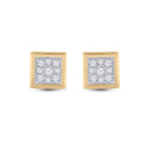 14kt Yellow Gold Square Diamond Earrings - 1/3 Cttw | Exquisite Men's Jewelry - Splendid Jewellery