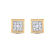 Load image into Gallery viewer, 14kt Yellow Gold Square Diamond Earrings - 1/3 Cttw | Exquisite Men's Jewelry - Splendid Jewellery