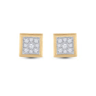 14kt Yellow Gold Square Diamond Earrings - 1/3 Cttw | Exquisite Men's Jewelry - Splendid Jewellery
