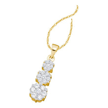 Load image into Gallery viewer, 14kt Yellow Gold Triple Trinity Diamond Cluster Pendant | Splendid Elegance - Splendid Jewellery