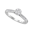 19 - Diamond Brilliance: 14kt White Gold Womens Round Diamond Cluster Ring 1/4 Cttw - Splendid Jewellery