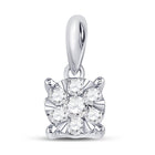 7 - Diamond Brilliance: 14kt White Gold Cluster Pendant - Splendid Jewellery