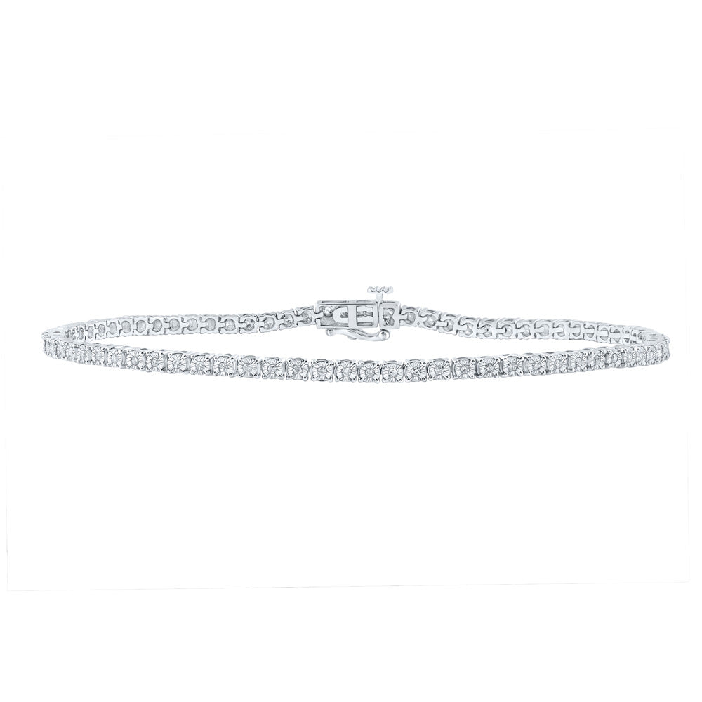 9 - inch Single Row Diamond Link Bracelet in 10kt White Gold - 1/2 Cttw - Splendid Jewellery