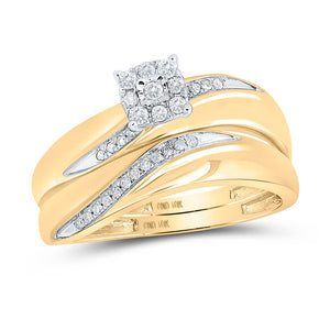 Splendid Jewellery 10kt Yellow Gold Diamond Matching Wedding Ring Set 1_5 Cttw_1