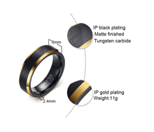 Load image into Gallery viewer, Black and Gold Tungsten Wedding Band Splendid Jewellery