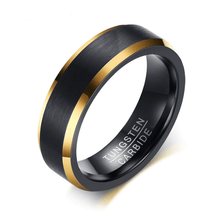 Load image into Gallery viewer, Black and Gold Tungsten Wedding Band Splendid Jewellery