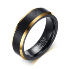 Black and Gold Tungsten Wedding Band Splendid Jewellery