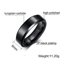 Load image into Gallery viewer, Black and Silver Tungsten Wedding Band Splendid Jewellery