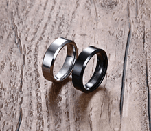 Load image into Gallery viewer, Black and Silver Tungsten Wedding Band Splendid Jewellery