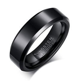 Black and Silver Tungsten Wedding Band Splendid Jewellery