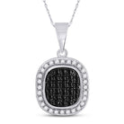 Black Diamond Cluster Pendant | 10kt White Gold Womens Round Enhanced Diamond Pendant 1/4 Cttw | Splendid Jewellery - Splendid Jewellery