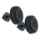 Black Diamond Cluster Stud Earrings for Men - Striking Sterling Silver Round Cut 1/6 Cttw - Splendid Jewellery