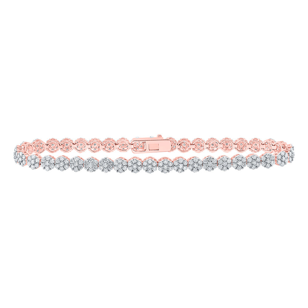 Bracelets | 10kt Rose Gold Womens Round Diamond Fashion Bracelet 3-1/5 Cttw | Splendid Jewellery GND