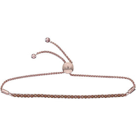 Radiant Rose Gold Brown Diamond Bolo Bracelet - 2 Carat Total Weight  Top View from Splendid Jewellery