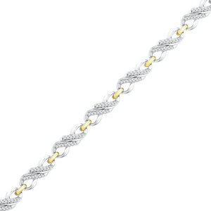 Bracelets | 10kt Two-tone Gold Womens Round Diamond Infinity Bracelet 1/2 Cttw | Splendid Jewellery GND