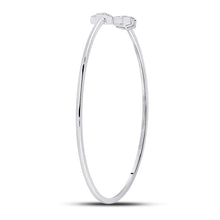Load image into Gallery viewer, 10kt White Gold Diamond Arrow Bangle Bracelet - Elegant and Timeless Sparkle Side 2 view from the 10Kt White Gold Womens Round Diamond Arrow Bangle Bracelet 1 10 Cttwpin285795 collection by Splendid Jewellery