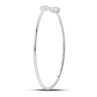 10kt White Gold Diamond Arrow Bangle Bracelet - Elegant and Timeless Sparkle Side 2 view from the 10Kt White Gold Womens Round Diamond Arrow Bangle Bracelet 1 10 Cttwpin285795 collection by Splendid Jewellery