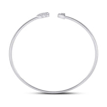 Load image into Gallery viewer, 10kt White Gold Diamond Arrow Bangle Bracelet - Elegant and Timeless Sparkle Front view from the 10Kt White Gold Womens Round Diamond Arrow Bangle Bracelet 1 10 Cttwpin285795 collection by Splendid Jewellery