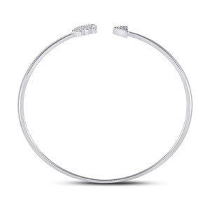 Bracelets | 10kt White Gold Womens Round Diamond Arrow Bangle Bracelet 1/10 Cttw | Splendid Jewellery GND