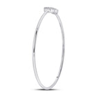 10kt White Gold Diamond Cluster Bangle Bracelet - Elegant Brilliance Side 2 view from the 10Kt White Gold Womens Round Diamond Cluster Bangle Bracelet 1 5 Cttwpin285799 collection by Splendid Jewellery