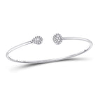 10kt White Gold Diamond Cluster Bangle Bracelet - Elegant Brilliance Top view from the 10Kt White Gold Womens Round Diamond Cluster Bangle Bracelet 1 5 Cttwpin285799 collection by Splendid Jewellery