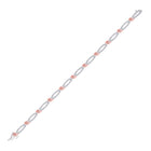 10kt White Gold Diamond Rose-tone Rope Bracelet - Elegant and Timeless  Top View from Splendid Jewellery