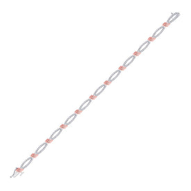 10kt White Gold Diamond Rose-tone Rope Bracelet - Elegant and Timeless  Top View from Splendid Jewellery