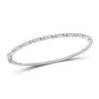 Sparkling White Gold Diamond Stackable Bangle Bracelet - 1/2 Carat Total Weight Top view from the 10Kt White Gold Womens Round Diamond Stackable Bangle Bracelet 1 2 Cttwpin280474 collection by Splendid Jewellery